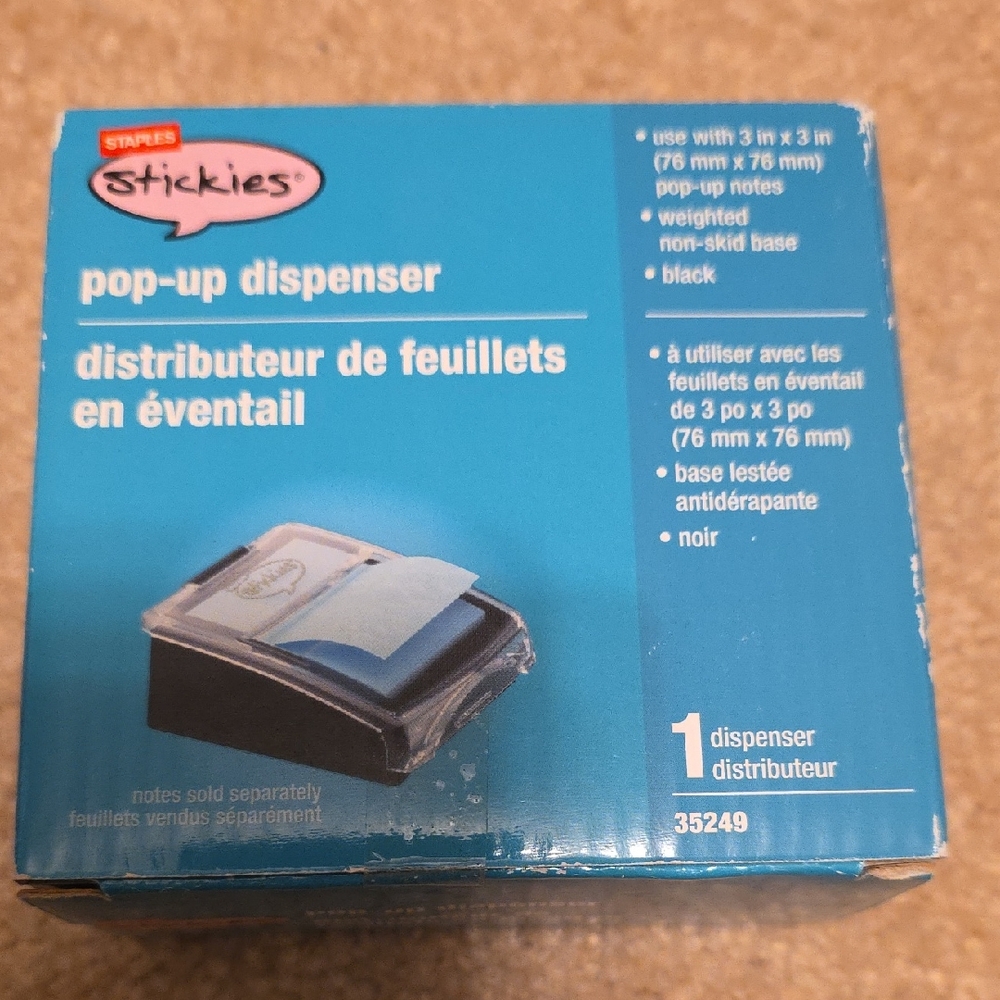 Staple Stickies Black Pop-Up Dispenser